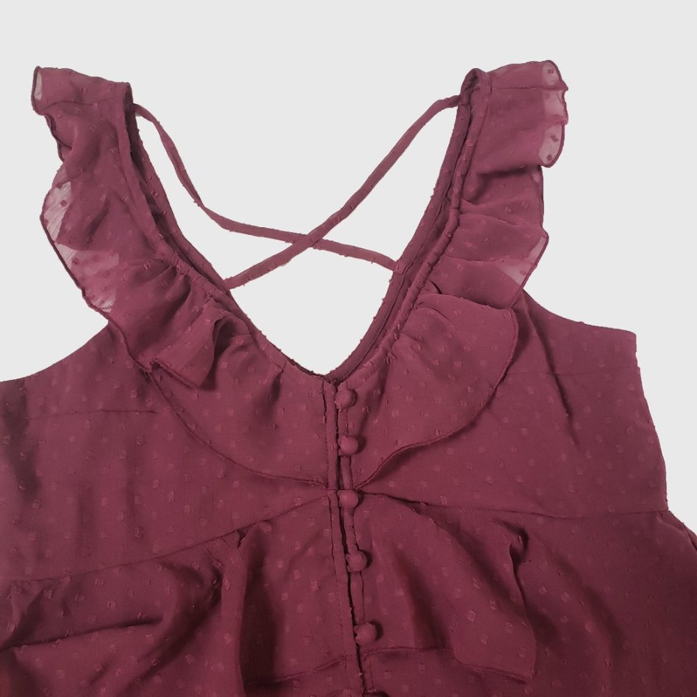 Ruffle V-Neck Shell - Picture 3 of 8
